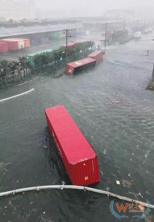 出口日本的注意了！臺(tái)風(fēng)飛燕橫掃日本，港口淹沒集裝箱一片狼藉！船期或受影響！貨之家