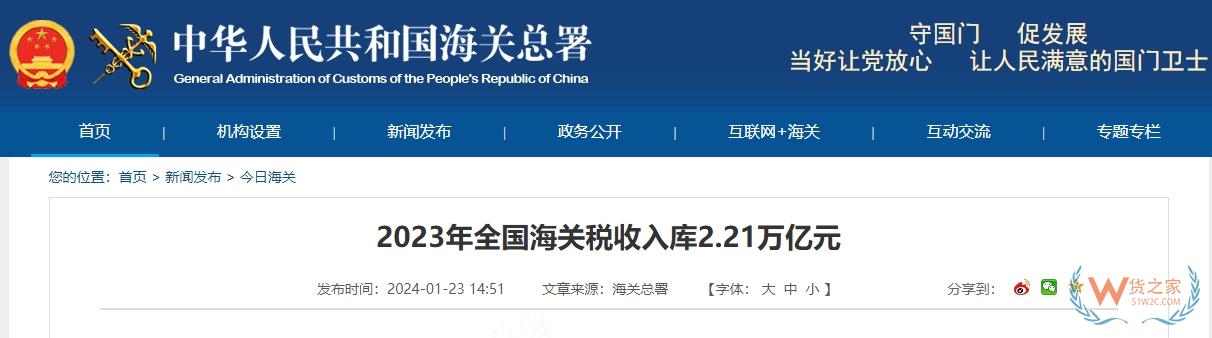 2023全國海關(guān)稅收入庫2.21萬億元，教你如何計算跨境電商零售進口綜合稅-貨之家